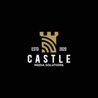 incrível ilustração de design de logotipo de castelo vetor