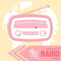 cartão do dia mundial do rádio vetor