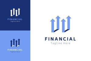conjunto de modelo de design de vetor de logotipo de contabilidade financeira com estilo de cor diferente