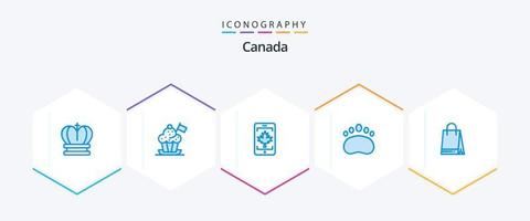 Pacote de ícones azul do Canadá 25, incluindo zoologia. logotipo. bandeira. Educação. folha vetor