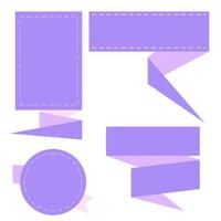 conjunto de decoração de banner origami roxo vetor