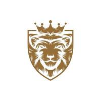 inspiração de design de logotipo de vetor de rei leão