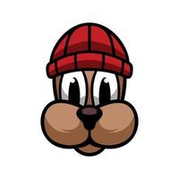 novo design de mascote gorro para cachorro vetor