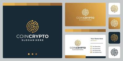 modelo de logotipo de criptografia de moeda com letra inicial g. vetor de ícone de dinheiro digital, cadeia de blocos, símbolo financeiro.