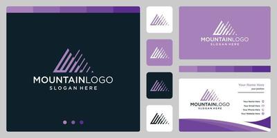 resumo criativo do logotipo da montanha com design de logotipo da letra inicial w. vetor premium