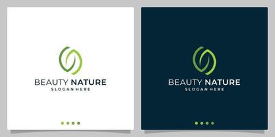 inspiração de design de logotipo de folha. modelo de logotipo de design verde da natureza. vetor premium