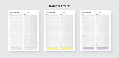rastreador de hábitos diários imprimíveis boas notas e notabilidade vetor
