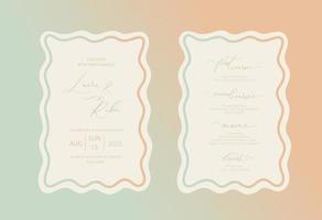 fundo de cartão de convite de casamento de borda ondulada de luxo. design de vetor de fundo de arte abstrata para modelo de capa de casamento e vip.