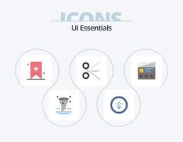 UI Essentials Flat Icon Pack 5 Design de ícones. ferramenta. escritório. interface. cortar. marcação vetor