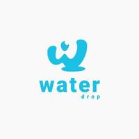 letra w logotipo de gota de água vetor