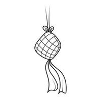 vetor ketupat tradicional desenhado à mão