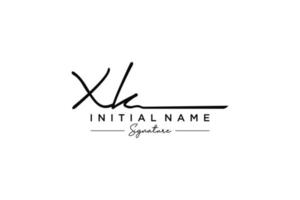 vetor de modelo de logotipo de assinatura xk inicial. ilustração vetorial de letras de caligrafia desenhada à mão.