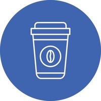 ícone de fundo do círculo de linha para viagem de café vetor