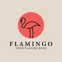 logotipo da arte flamingo, ícone e símbolo, design de ilustração vetorial vetor