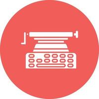 ícone de fundo do círculo de glifo de máquina de escrever vetor