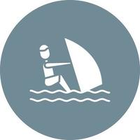 ícone de fundo do círculo de glifo de windsurf vetor