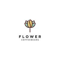 vetor de design de logotipo de café criativo com modelo de ilustração de sinal de flor de lótus