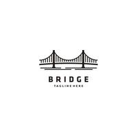 design de logotipo de ponte de arte de linha preta minimalista. estilo plano tendência design de arte gráfica de marca moderna ilustração vetorial no fundo branco vetor