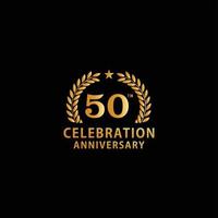 50º design de logotipo de aniversário de ouro isolado no vetor de ilustração de fundo branco