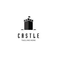 inspiração de ícone de design de logotipo de silhueta de torre de castelo autêntico vetor