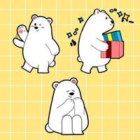 urso de desenho animado desenhado à mão kawaii vetor