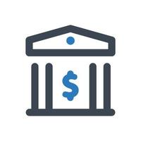 ícone do banco - ilustração vetorial. banco, finanças, dinheiro, depósito, poupança, bancário, construção, linha, estrutura de tópicos, ícones. vetor