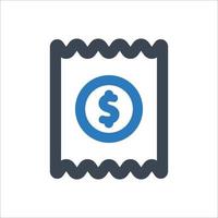 ícone de recibo de pagamento - ilustração vetorial. conta, fatura, pagamento, check-out, recibo, dinheiro, pago, linha, estrutura de tópicos, ícones. vetor