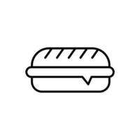 ícone de pequeno hambúrguer. ícone de contorno vetor