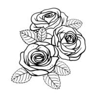 buquê de rosas em ilustração de estilo vintage para ornamento de design vetor