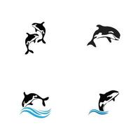 ilustração em vetor logotipo orca em design moderno.