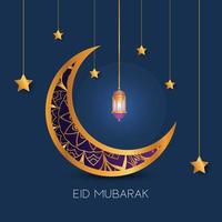 cartão islâmico eid mubarak, pôster, design de banner, ilustração vetorial vetor