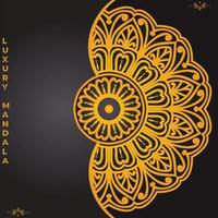 fundo de mandala de luxo com padrão árabe de arabesco dourado estilo oriental islâmico mandala decorativa para impressão, pôster, capa, folheto, panfleto, banner vetor