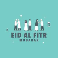 banner eid al fitr com ilustração de ornamento islâmico vetor