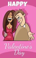 design de cartão de dia dos namorados com desenho animado casal apaixonado vetor