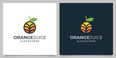 design de fruta laranja plano com vetor de estilo moderno e cheio de cores