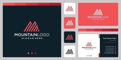 resumo criativo do logotipo da montanha com design de logotipo da letra inicial n. vetor premium