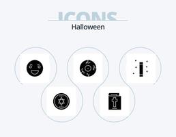 pacote de ícones de glifo de halloween 5 design de ícones. varinha mágica. dia das Bruxas. Horror. Horror. temer vetor