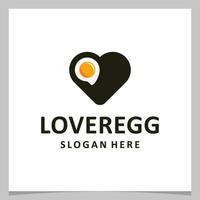 ovo de design de logotipo de inspiração com logotipo de amor de coração. vetor premium