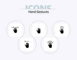 gestos de mão glifo ícone pack 5 design de ícone. . mão. toque múltiplo. gestos. três dedos vetor