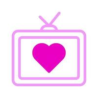 ícone da tv dualtone rosa estilo ilustração vetorial dos namorados perfeita. vetor