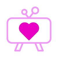 ícone da tv dualtone rosa estilo ilustração vetorial dos namorados perfeita. vetor