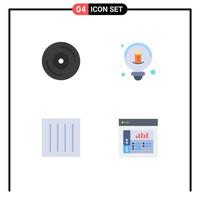 grupo de 4 ícones planos modernos definidos para elementos de design de vetores editáveis de design de cuidado criativo seco de álbum