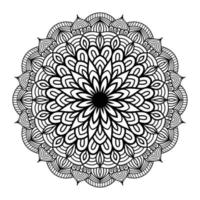 arte de linha floral de mandala delineada para páginas para colorir interior, página de coloração floral de mandala vetor