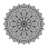 arte de linha floral de mandala delineada para páginas para colorir interior, página de coloração floral de mandala vetor