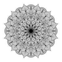 arte de linha floral de mandala delineada para páginas para colorir interior, página de coloração floral de mandala vetor