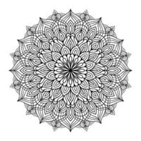 arte de linha floral de mandala delineada para páginas para colorir interior, página de coloração floral de mandala vetor