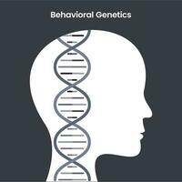 fundo de ilustração vetorial educacional de psicologia genética comportamental vetor