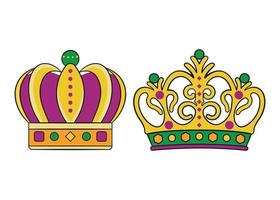 ícone dos desenhos animados de coroa dourada. ilustração de joias vetoriais rei rainha vetor