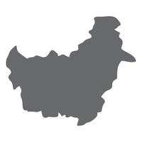 mapa da ilha de kalimantan, uma província da indonésia. simples ícone plano cinza sobre fundo branco. Silhueta de ilustração da ilha de Kalimantan isolada no fundo branco. adequado para o design do mapa da indonésia vetor