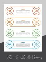 infográfico de opção de negócios de apresentação com estilo de linha e conceito colorido. 4 opções de infográfico podem ser usadas para fins comerciais. vetor